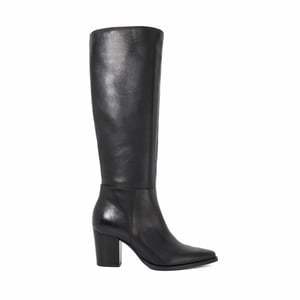Dune Ladies Tenna - Leather Block Heel Knee High Boots