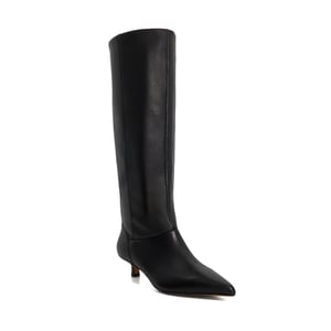 Dune Ladies Sloan - Leather Pointed Knee High Kitten Heel Boots