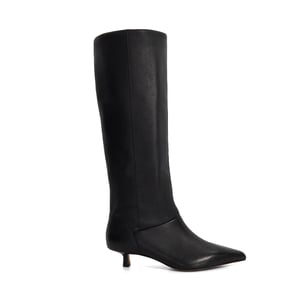 Dune Ladies Sloan - Leather Pointed Knee High Kitten Heel Boots