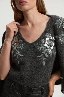 Archive Floral Embellished Cosy Wool Blend Camisole Top