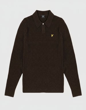 Lyle & Scott Lammullsblandad Rugbytröja - Brun
