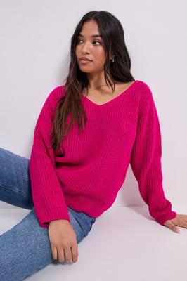 Petite V Neck Knitted Jumper