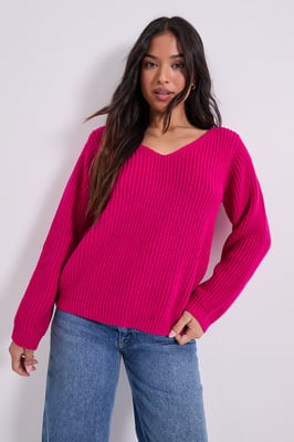 Petite V Neck Knitted Jumper