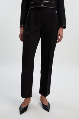 Compact Stretch Pu Mix Tailored Slim Leg Trouser
