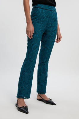 Tipped Corded Lace High Waisted Woven Trouser