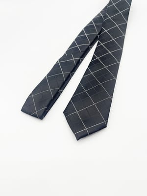 Minimal Check Print Tie in Black