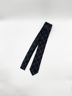 Minimal Check Print Tie in Black