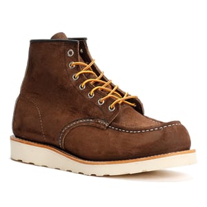 Red Wing 6 Inch Moc Toe Suede Men's Chocolate Boots