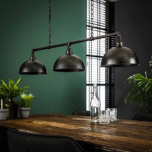 Hoyz Hoyz hanglamp industrial tube 3 lampen halfronde kap /zwart