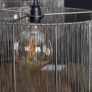 Hoyz Hoyz hanglamp 2l stringshade metaal zwart nikkel 120x45x150