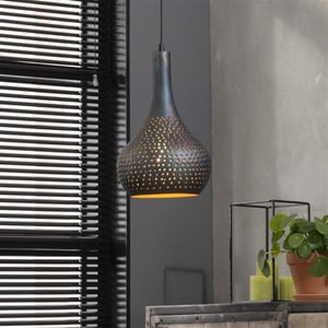 Hoyz Hoyz hanglamp industry concrete kegelvorm zwart bruin 25x25x150