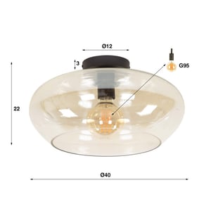 Hoyz plafondlamp elevate glass copper color glas