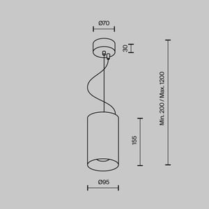 Technical Maytoni hanglamp efir mat Ø9,5