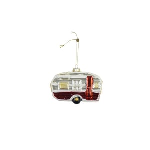 House Vitamin Christmas decoration christmas hanger caravan white/ red glass -