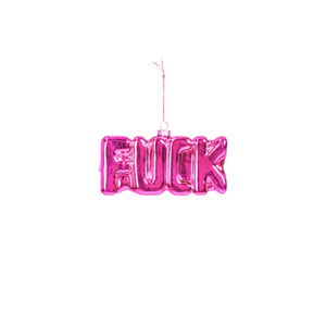 House Vitamin Ornament xmas hanger fuck pink glass 4,5x3,5x7,5cm