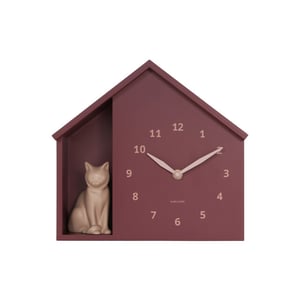 Karlsson wandklok siting cat bordeaux- Ø24,9cm