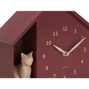 Karlsson wandklok siting cat bordeaux- Ø24,9cm