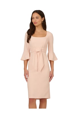 Bell Sleeve Tie Front Dress