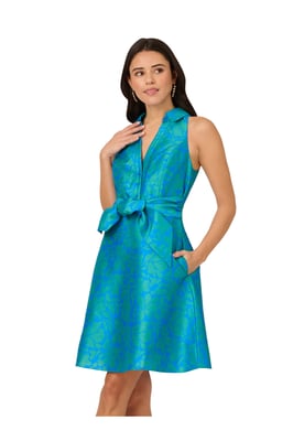 Tie Front Printed Short Dress