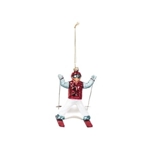 House Vitamin Xmas hanger skier glass 8x8x12cm