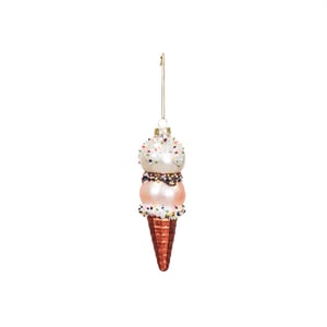 House Vitamin Xmas hanger ice cream glass pink/white 5x14cm