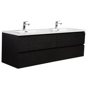 Badplaats Badkamermeubel set angela 160 cm zwart badmeubel met