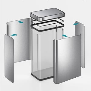 4goodz Sensorprullenbak rechthoek 60l 27x39x66cm -
