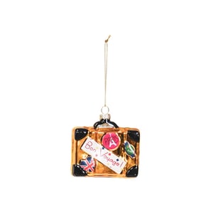 House Vitamin Xmas hanger suitcase glass gold 8,5x3,5x8cm