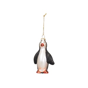 House Vitamin Xmas hanger penguin glass black 6x3,5x10cm