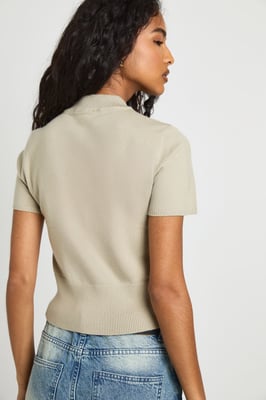 Short Sleeve Knit Rib Top