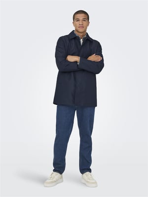 Only & Sons Mens Long Coat Lightweight Autumn Winter