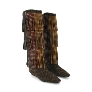 Kurt Geiger London Suede Western Fringe Pull On Boots