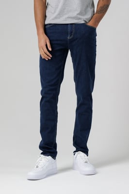Dark Indigo Organic Cotton Blend Skinny Fit Mid-Rise Denim Jeans