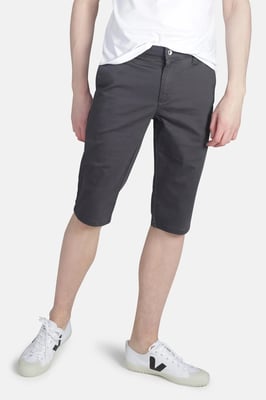Dark Grey Organic Cotton Slim Fit Chino Shorts