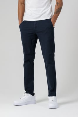 Navy Organic Cotton Blend Slim Fit Classic Chinos