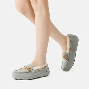 EVER AU Dames leren loafers – Crested