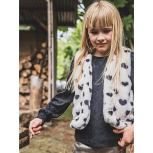 Looxs Revolution Gilet offwhite hearts voor meisjes in de kleur