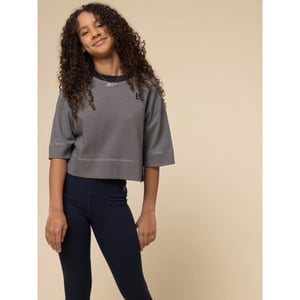Looxs Revolution T-shirt navy mini streep voor meisjes in de kleur