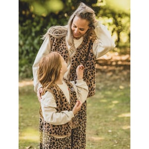 Looxs Revolution Lxs oversized gilet teddy leopard voor dames in de kleur