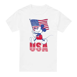 Disney Mens USA Mickey Mouse T-Shirt (White)