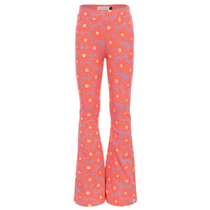 Looxs Revolution Flared sweat pants coral floral spring voor meisjes in de kleur