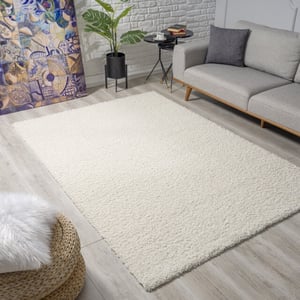 Muratap Loca shaggy vloerkleed creme hoogpolig- 400x500 cm