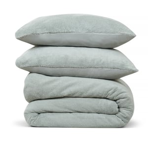 DoubleDry Dekbedovertrek teddy fleece eenpersoons 140x220 cm + 1 kussensloop -