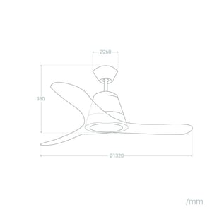 Cool Breeze Fluisterstille plafondventilator backlund Ø132cm afstandsbediening & timer