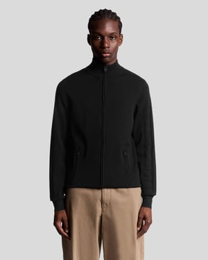 Lyle & Scott Mesh Logo Stickad Träningsjacka - Vit