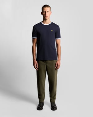 Lyle & Scott Ringer Kortärmad T-shirt i Bomull - Marinblå