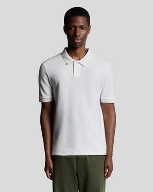 Lyle & Scott Jacquard Dobby Knit Polo Shirt, White, Regular Fit, XL.