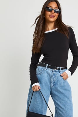 Basic Long Sleeve Fitted Longline Top