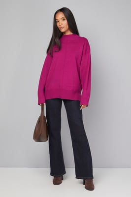 Seam Detail Funnel Neck Jumper