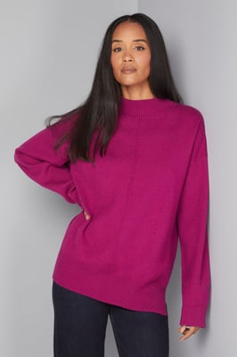 Seam Detail Funnel Neck Jumper